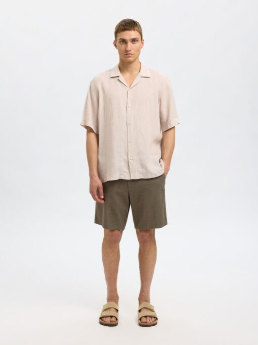 Selected Homme Brody Linen Shorts Forest Night
