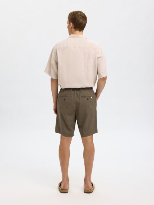 Selected Homme Brody Linen Shorts Forest Night