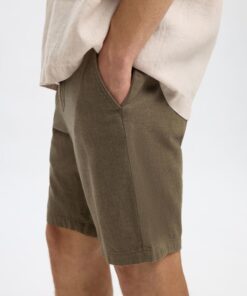 Selected Homme Brody Linen Shorts Forest Night