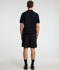 Selected Homme Arco Knit Structure Polo Shirt Black