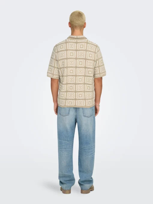 Only & Sons Bart Knit Shirt Silver Lining
