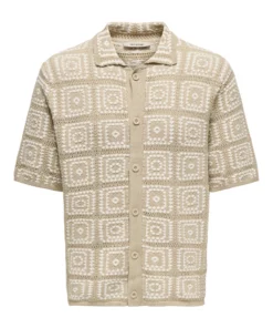 Only & Sons Bart Knit Shirt Silver Lining