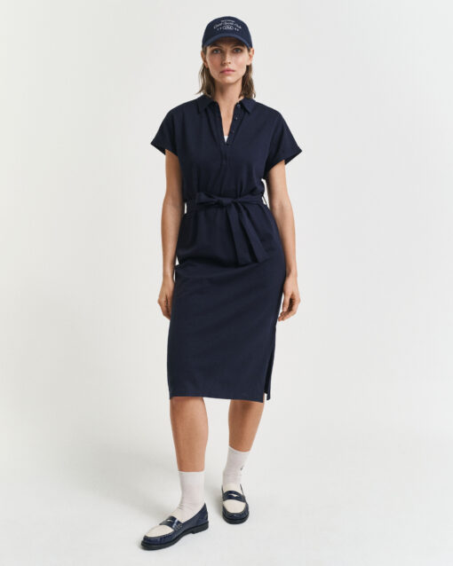 Gant Woman SS Pique Polo Dress Evening Blue