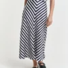 Gant Woman Chevron Striped Skirt Evening Blue