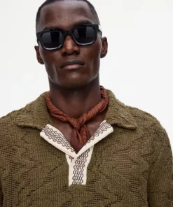 OAS Verve Palmer Crochet Shirt Pine