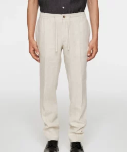 J.Lindeberg Soren Drape Linen Pants Moonbeam