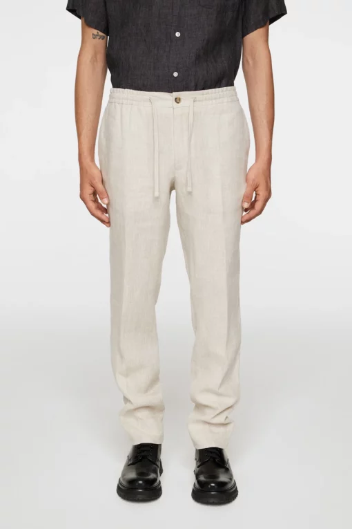 J.Lindeberg Soren Drape Linen Pants Moonbeam