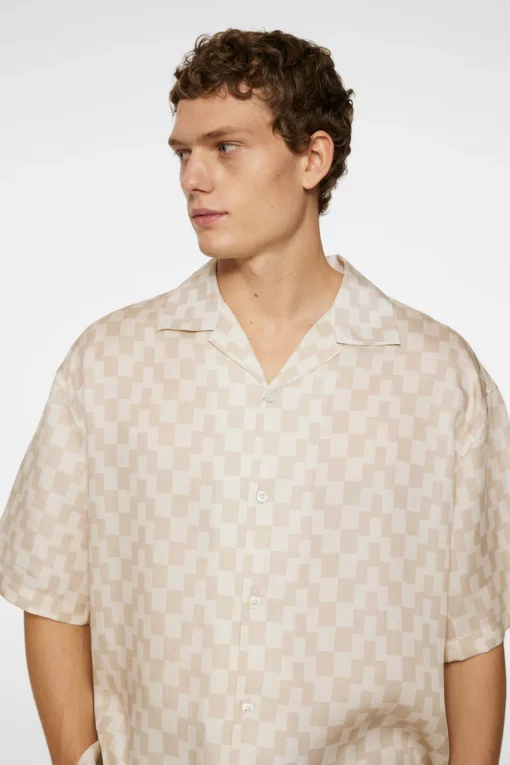 J.Lindeberg Ellis Stack Bridge Print Shirt Moonbeam