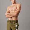 Calvin Klein Medium Drawstring Swim Shorts - Intense Power Burnt Olive