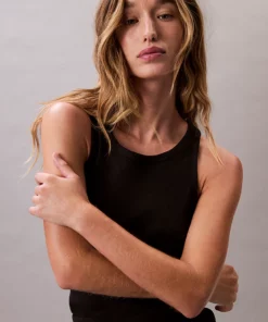 Calvin Klein Slim Ribbed Lounge Tank Top Black