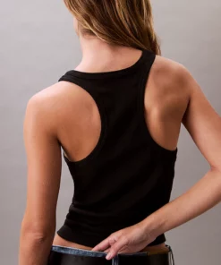 Calvin Klein Slim Ribbed Lounge Tank Top Black
