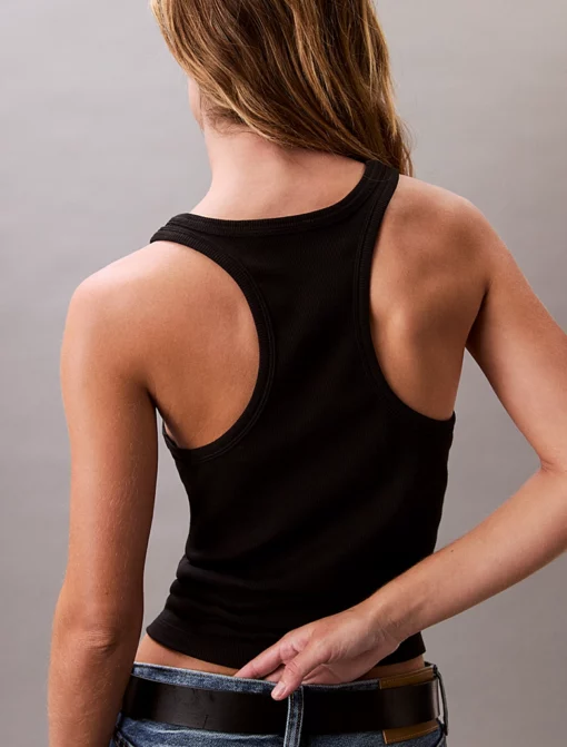 Calvin Klein Slim Ribbed Lounge Tank Top Black