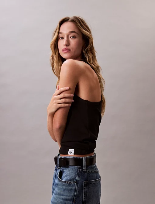 Calvin Klein Slim Ribbed Lounge Tank Top Black