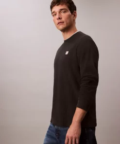Calvin Klein Long Sleeve Waffle T-shirt Black