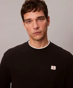 Calvin Klein Long Sleeve Waffle T-shirt Black