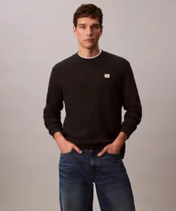 Calvin Klein Long Sleeve Waffle T-shirt Black