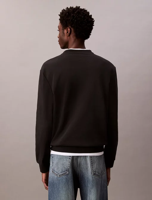 Calvin Klein Cotton Terry Badge Sweatshirt Black