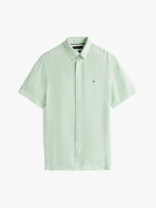 Tommy Hilfiger Washed Pure Linen Shirt Opal Green