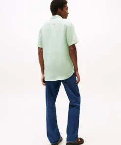 Tommy Hilfiger Washed Pure Linen Shirt Opal Green
