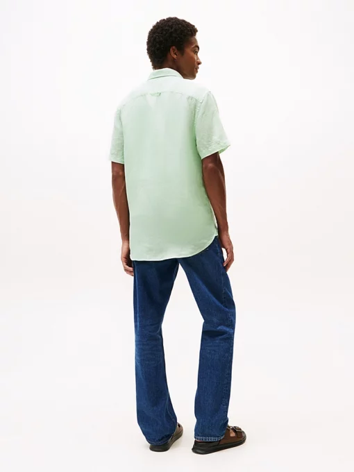 Tommy Hilfiger Washed Pure Linen Shirt Opal Green