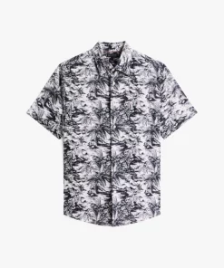Tommy Hilfiger Tropical Print Pure Linen Shirt Desert Sky Allover