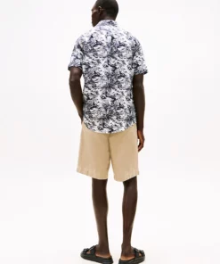 Tommy Hilfiger Tropical Print Pure Linen Shirt Desert Sky Allover
