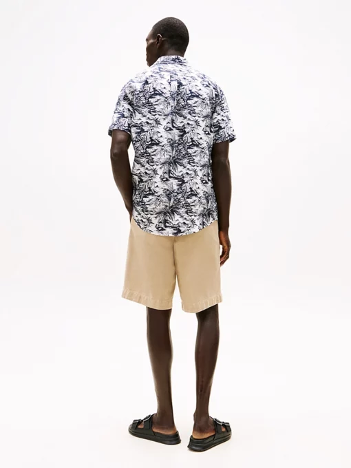 Tommy Hilfiger Tropical Print Pure Linen Shirt Desert Sky Allover