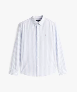 Tommy Hilfiger Flex Regular Fit Stripe Shirt Sweet Blue / Optic White