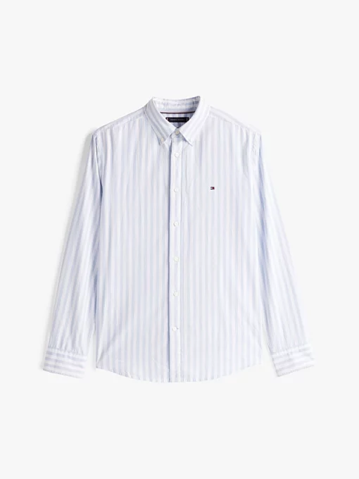 Tommy Hilfiger Flex Regular Fit Stripe Shirt Sweet Blue / Optic White