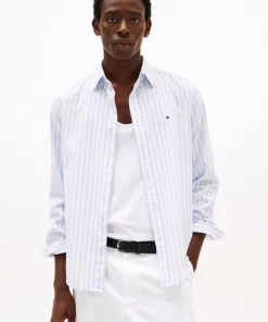 Tommy Hilfiger Flex Regular Fit Stripe Shirt Sweet Blue / Optic White