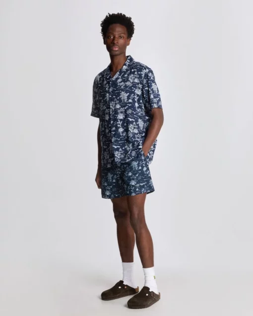 Lyle & Scott Botanical Garden Print Swim Shorts Dark Navy