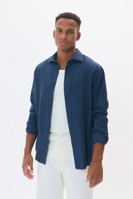 Matinique MAmarc Linen Shirt Dark Navy