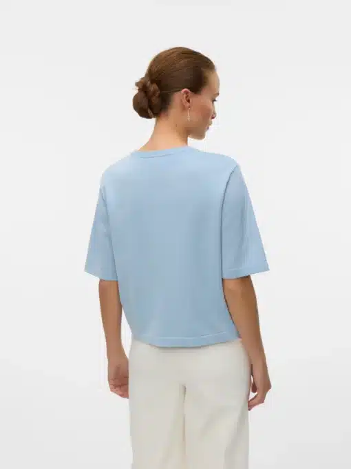 Vmsilje Oversized Short Sleeve Pullover Cashmere Blue