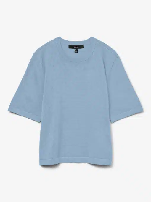 Vmsilje Oversized Short Sleeve Pullover Cashmere Blue