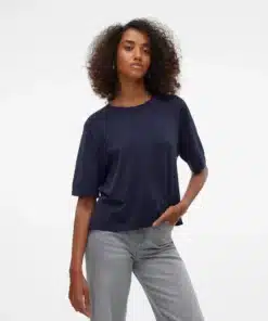 Vmsilje Oversized Short Sleeve Pullover Salute Blue
