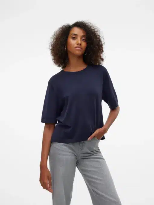Vmsilje Oversized Short Sleeve Pullover Salute Blue