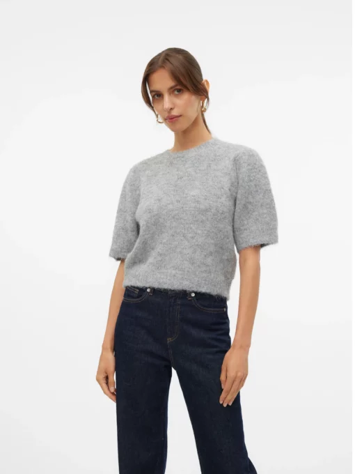 Vmnovah O-Neck Puff Pullover Grey