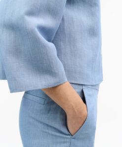 Tiger of Sweden Corins Cropped Linen Shirt Light Blue