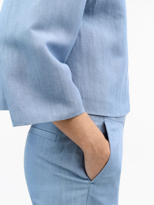 Tiger of Sweden Corins Cropped Linen Shirt Light Blue