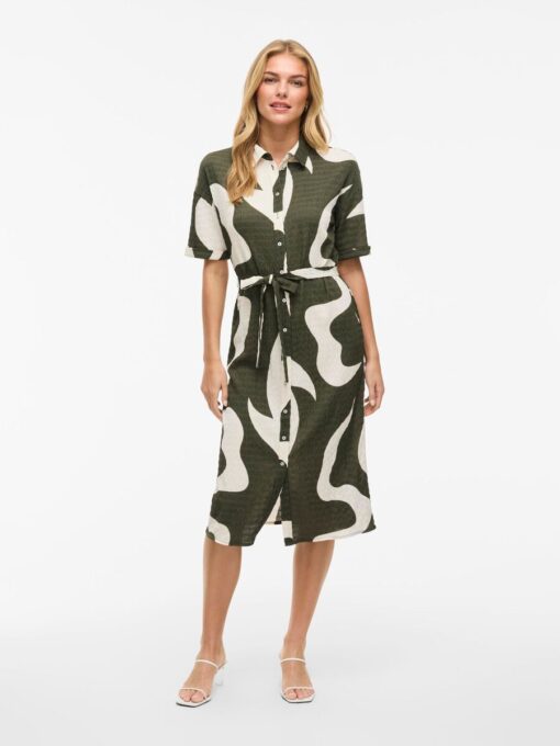 Vizeya Zera Midi Shirt Dress Deep Depths
