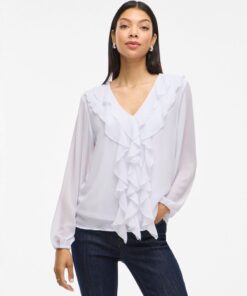 Viane Frill Top Snow White
