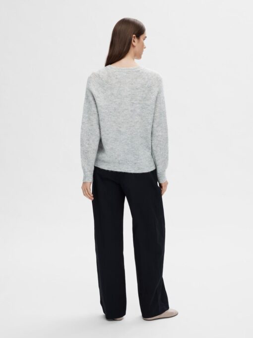 Selected Femme Lulu Short Cardigan Light Grey Melange