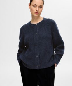 Selected Femme Lulu Short Cardigan Dark Sapphire