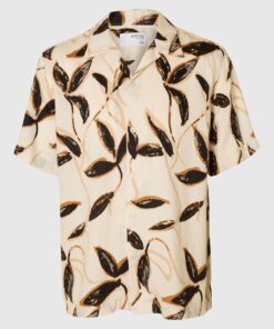 Slhregnoa Mix Resort Shirt Egret