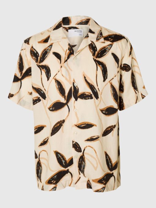 Slhregnoa Mix Resort Shirt Egret