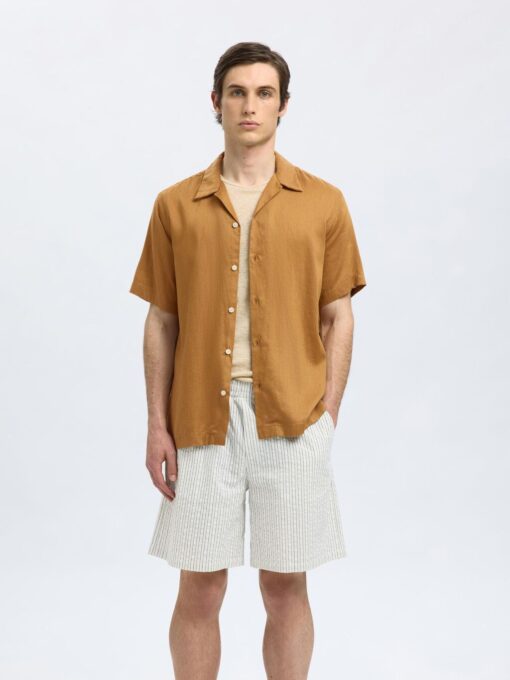 Slhregnoa Mix Resort Shirt Chipmunk