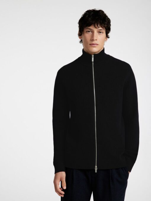 Slhdane Structure Knit Full Zip Black