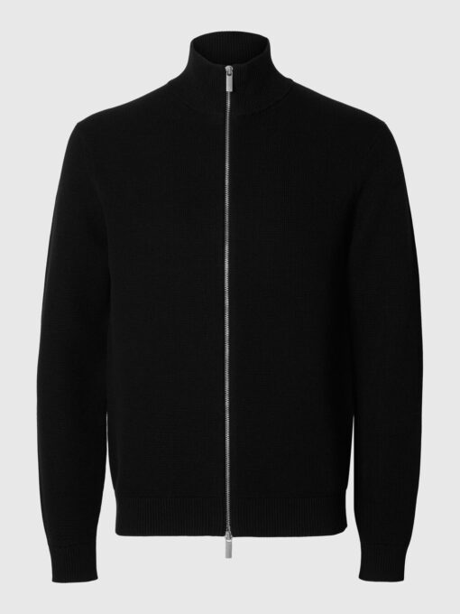 Slhdane Structure Knit Full Zip Black