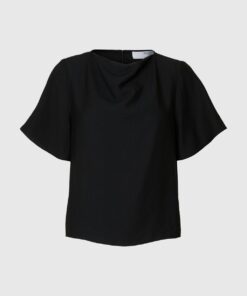 Slflorenza Cowl Neck Top Black