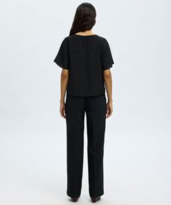 Slflorenza Cowl Neck Top Black